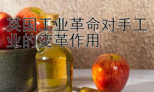 英国工业革命对手工业的变革作用