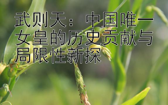 武则天：中国唯一女皇的历史贡献与局限性新探